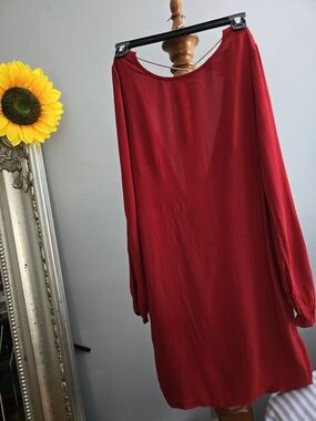 Bold Red Long Sleeve Mini Dress